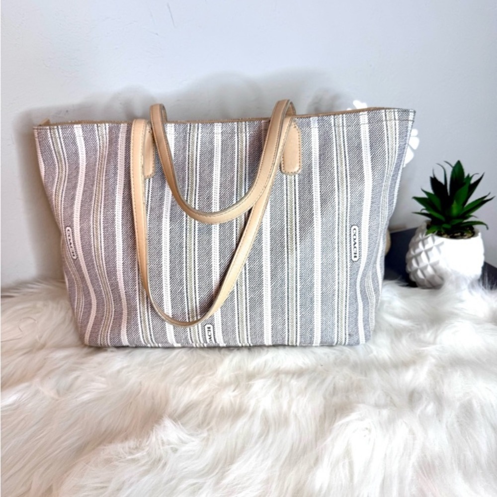 Coach Legacy Ticking Stripe Tote GUC - Picture 2 of 8